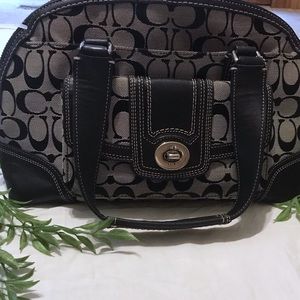 COACH Authentic Canvas/Leather Signature Handbag
